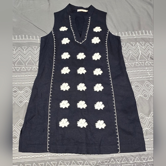 Tory Burch | Dresses | Tory Burch Embroidered Linen Blend Beach Dress With  Pockets Size Small | Poshmark